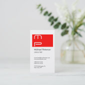 Einfache Visitenkarte für das vertikale, weiße Str (Stehend Vorderseite)