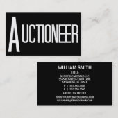 Einfache Visitenkarte für den Auktionator (Vorne/Hinten)