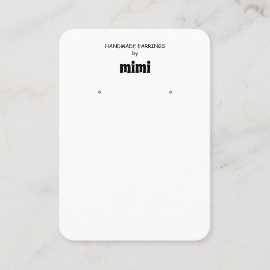 Einfache Visitenkarte für die Earinganzeige (Vorderseite)