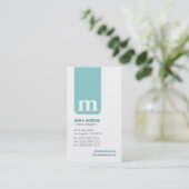 Einfache Visitenkarte für Monogramm-Designer (mint (Stehend Vorderseite)