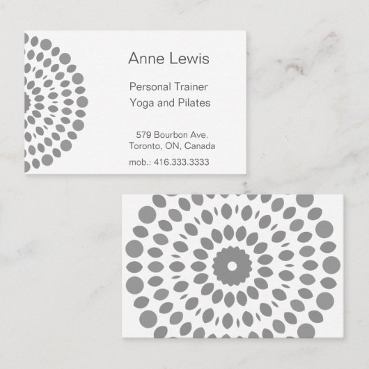 Einfache Visitenkarte für Pilates- oder Yogalehrer (Vorne/Hinten)