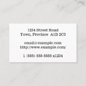 Einfache Visitenkarte für plastische Chirurgen (Rückseite)