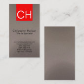 Einfache Visitenkarte für Red Strip Monogram (Vorne/Hinten)