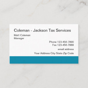 Einfache Visitenkarte für Steuerkonten