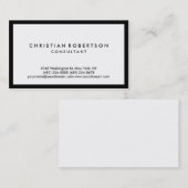 Einfache Visitenkarte für White Black Border Consu (Vorne/Hinten)
