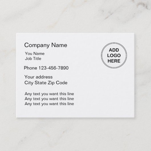 Einfache Visitenkarte-großes Format Visitenkarte (Vorderseite)