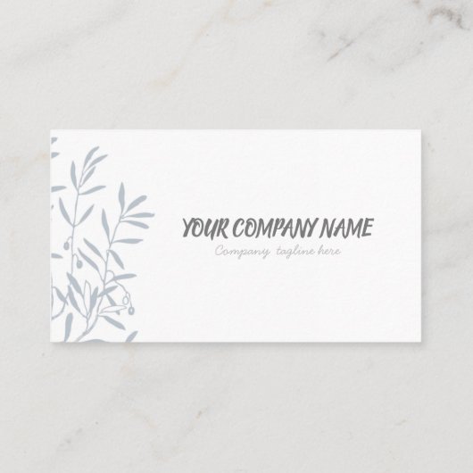 Einfache Visitenkarte mit Baumzweig, Blatt, Oliven (Rückseite)