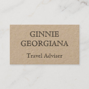 Einfache Visitenkarte mit Vintage-Look für Reisebe