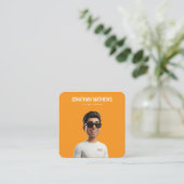 Einfache Visitenkarte Simple Orange Professional (Stehend Vorderseite)