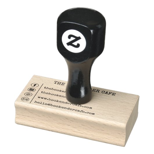 Einfache Visitenkarte Social Media Gummistempel (Stempel)