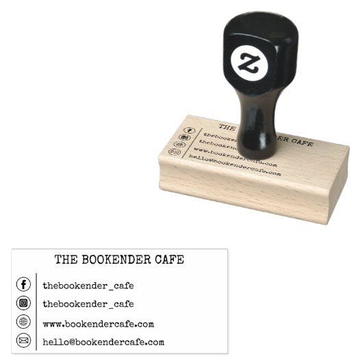 Einfache Visitenkarte Social Media Gummistempel (Stempel)