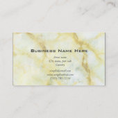 Einfache Visitenkarten aus gelbem Marmor Visitenkarte (Rückseite)