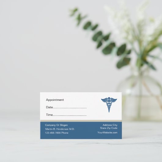 Einfache Visitenkarten für Ärztebüros Terminkarte (Stehend Vorderseite)
