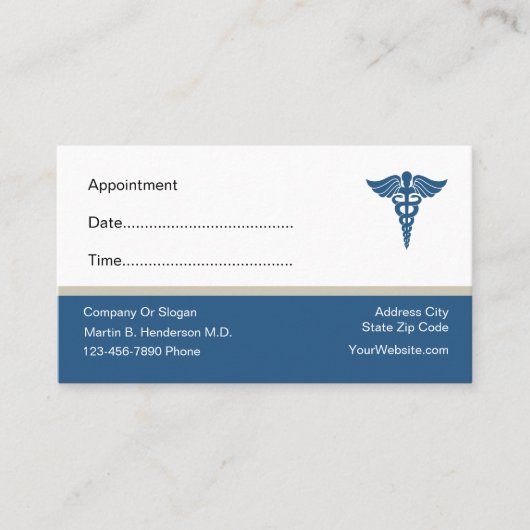 Einfache Visitenkarten für Ärztebüros Terminkarte (Vorderseite)