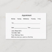 Einfache Visitenkarten für Bulk Doctor Terminkarte (Vorderseite)