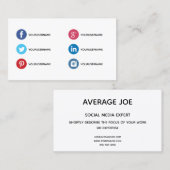 Einfache Visitenkarten für Experten für soziale Me Visitenkarte (Vorne/Hinten)