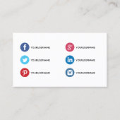 Einfache Visitenkarten für Experten für soziale Me Visitenkarte (Vorderseite)