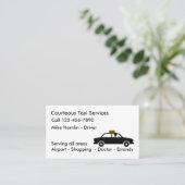 Einfache Visitenkarten für Taxifahrer Visitenkarte (Stehend Vorderseite)