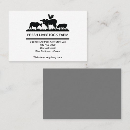 Einfache Visitenkarten für Tiere und landwirtschaf Visitenkarte (Vorne/Hinten)