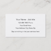 Einfache Visitenkarten Visitenkarte (Rückseite)