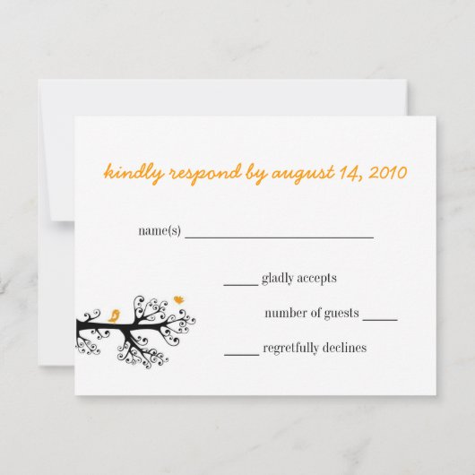 Einfache Vögel auf der Zweigniederlassung UAWG RSVP Karte (Rückseite)