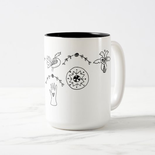 Einfache Völker - Block Sarahs Fielke des Monats Zweifarbige Tasse (VorderseiteRechts)