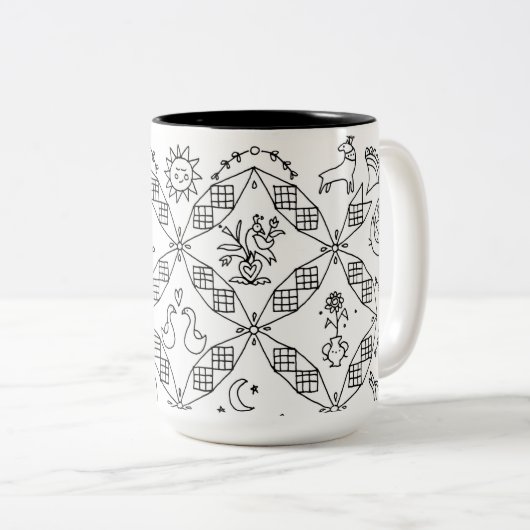 Einfache Völker - Block Sarahs Fielke des Monats Zweifarbige Tasse (VorderseiteRechts)