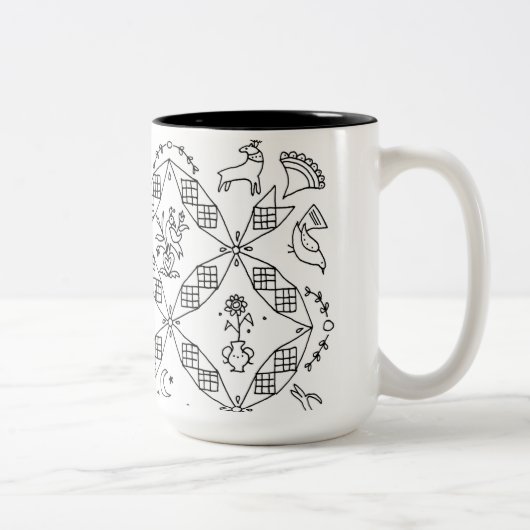 Einfache Völker - Block Sarahs Fielke des Monats Zweifarbige Tasse (Rechts)