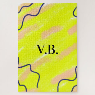 Einfache Vollfarben hinzufügen Name Text monogramm Puzzle