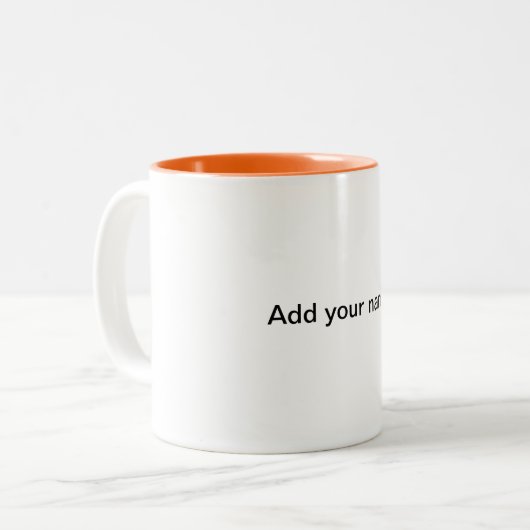 Einfache Vollfarbenkennzeichnung Text Monogramm Ta Zweifarbige Tasse (Vorderseite Links)