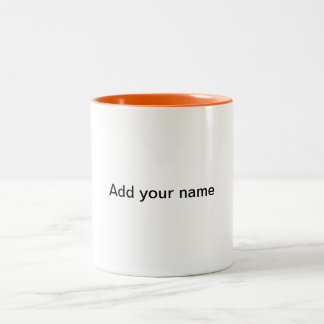 Einfache Vollfarbenkennzeichnung Text Monogramm Ta Zweifarbige Tasse