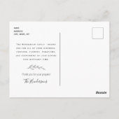 Einfache, von Hand Gezeichnet, florale Stem II Bee Postkarte (Rückseite)