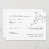 Einfache, von Hand gezeichnet Stem Wedding Einladung (Vorne/Hinten)