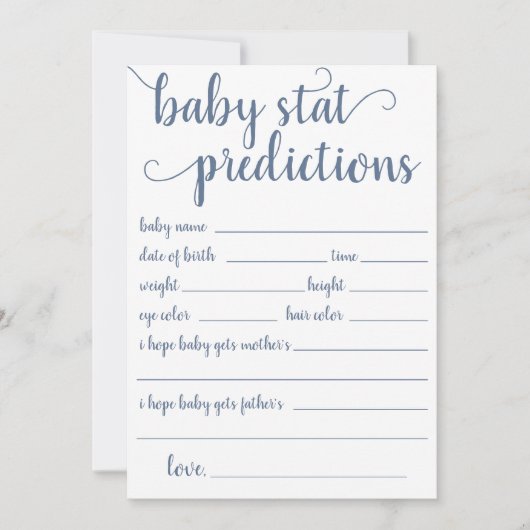 Einfache Vorhersage | Dusty Blue Keepake Card Einladung (Vorderseite)