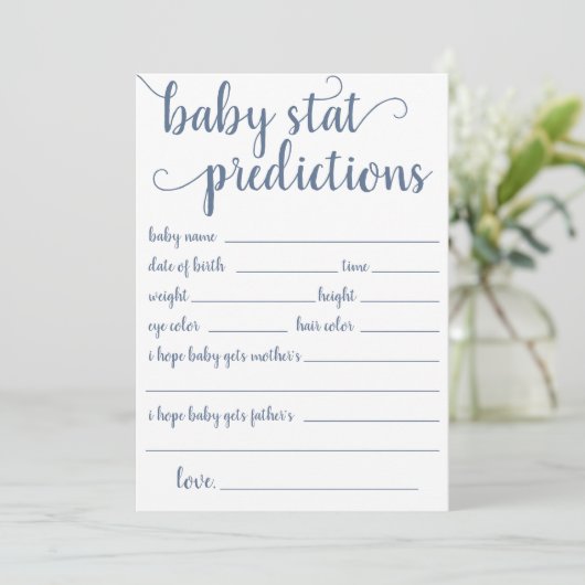 Einfache Vorhersage | Dusty Blue Keepake Card Einladung (Stehend Vorderseite)