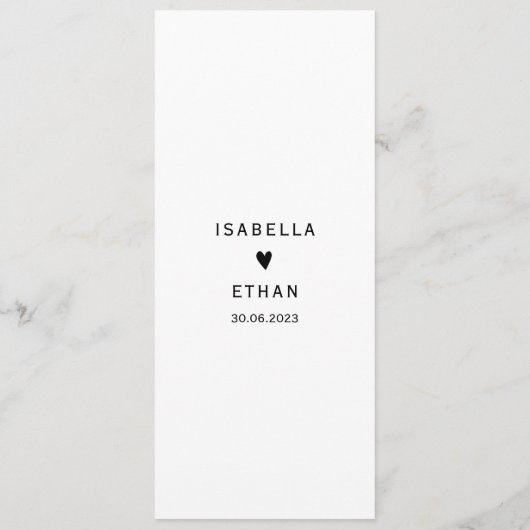 Einfache Vorlage des eleganten Hochzeitmenüs (Rückseite)