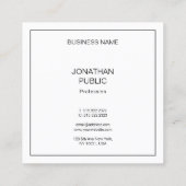 Einfache Vorlage Elegant Modernes Beruflich Quadratische Visitenkarte (Rückseite)