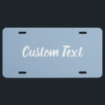 Einfache Vorlage für Baby Blue und White Script US Nummernschild<br><div class="desc">Dieses babyblaue Nummernschild hat Text in weißem Skript. Der Text kann bearbeitet oder gelöscht werden.</div>