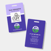 Einfache Vorlage für Creative Blue Column Company Ausweis (Vorder- & Rückseite)