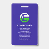 Einfache Vorlage für Creative Blue Column Company Ausweis (Rückseite)