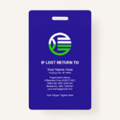 Einfache Vorlage für Creative Blue Column Company Ausweis (Rückseite)