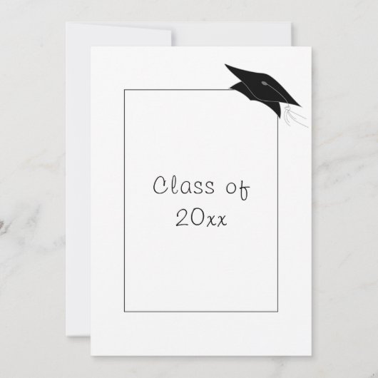 Einfache Vorlage für den Schwarz-weißen Abschluss (Rückseite)