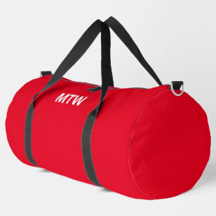 Einfache Vorlage für dunkelrote und weiße Monogram Duffle Bag