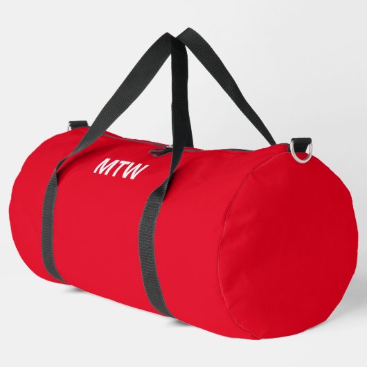 Einfache Vorlage für dunkelrote und weiße Monogram Duffle Bag (Linke Ecke)