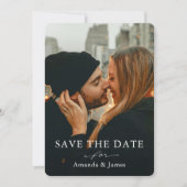 Einfache Vorlage für elegantes Foto Save the Date (Vorderseite)