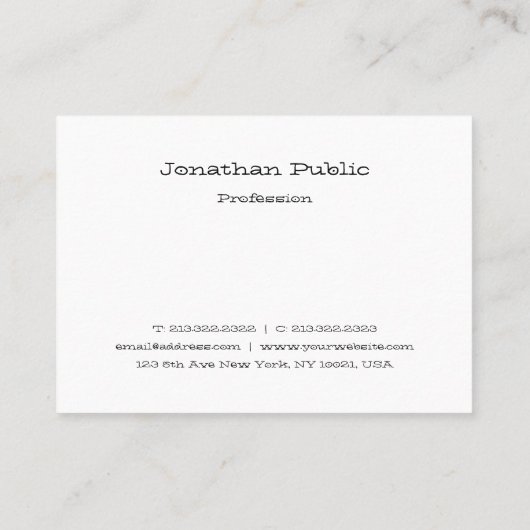 Einfache Vorlage für Handschrift Beruflich Visitenkarte (Rückseite)