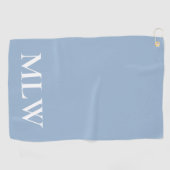 Einfache Vorlage für hellblaue und weiße Monogramm Golfhandtuch (Horizontal)