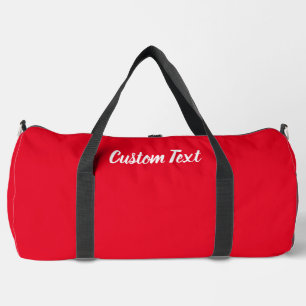 Einfache Vorlage für helle, rote und weiße Skripte Duffle Bag