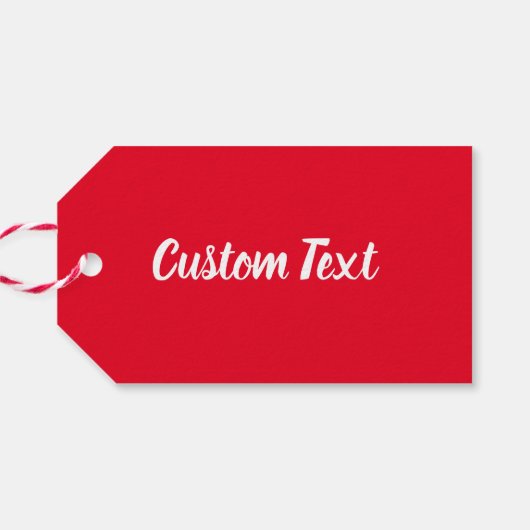 Einfache Vorlage für helle, rote und weiße Skripte Geschenkanhänger (Rückseite Horizontal)