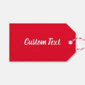 Einfache Vorlage für helle, rote und weiße Skripte Geschenkanhänger (Vorderseite (Horizontal))